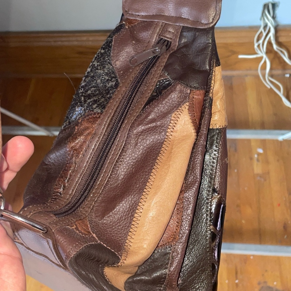 Patchwork Leather Sling Bag - image 6